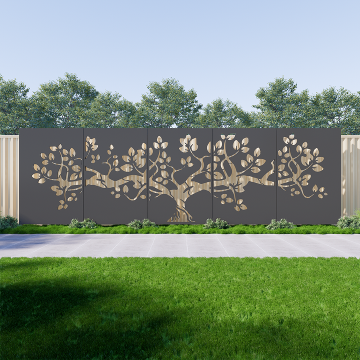 Tree Trunk Privacy Panel Stunning Tree Corten Steel Privacy Screen | 5 Panel Set – Metal Decor Aus