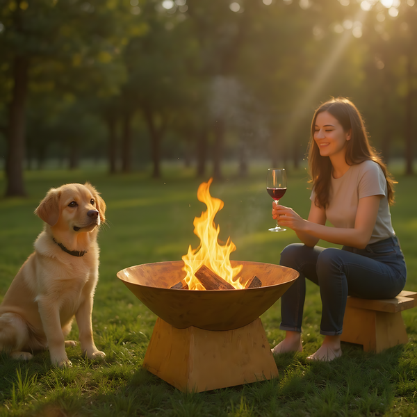 Rusty Steel Fire Pit & Planter Bowl