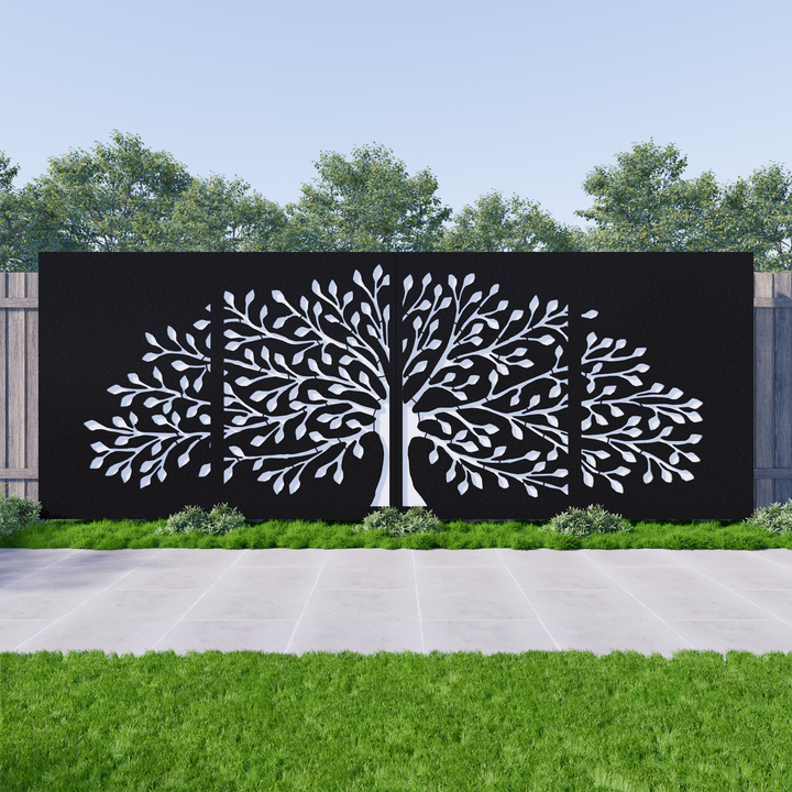 Tree Trunk Privacy Panel Tree of Life Privacy Screen Panels - Enhance Your Outdoors – Metal ...