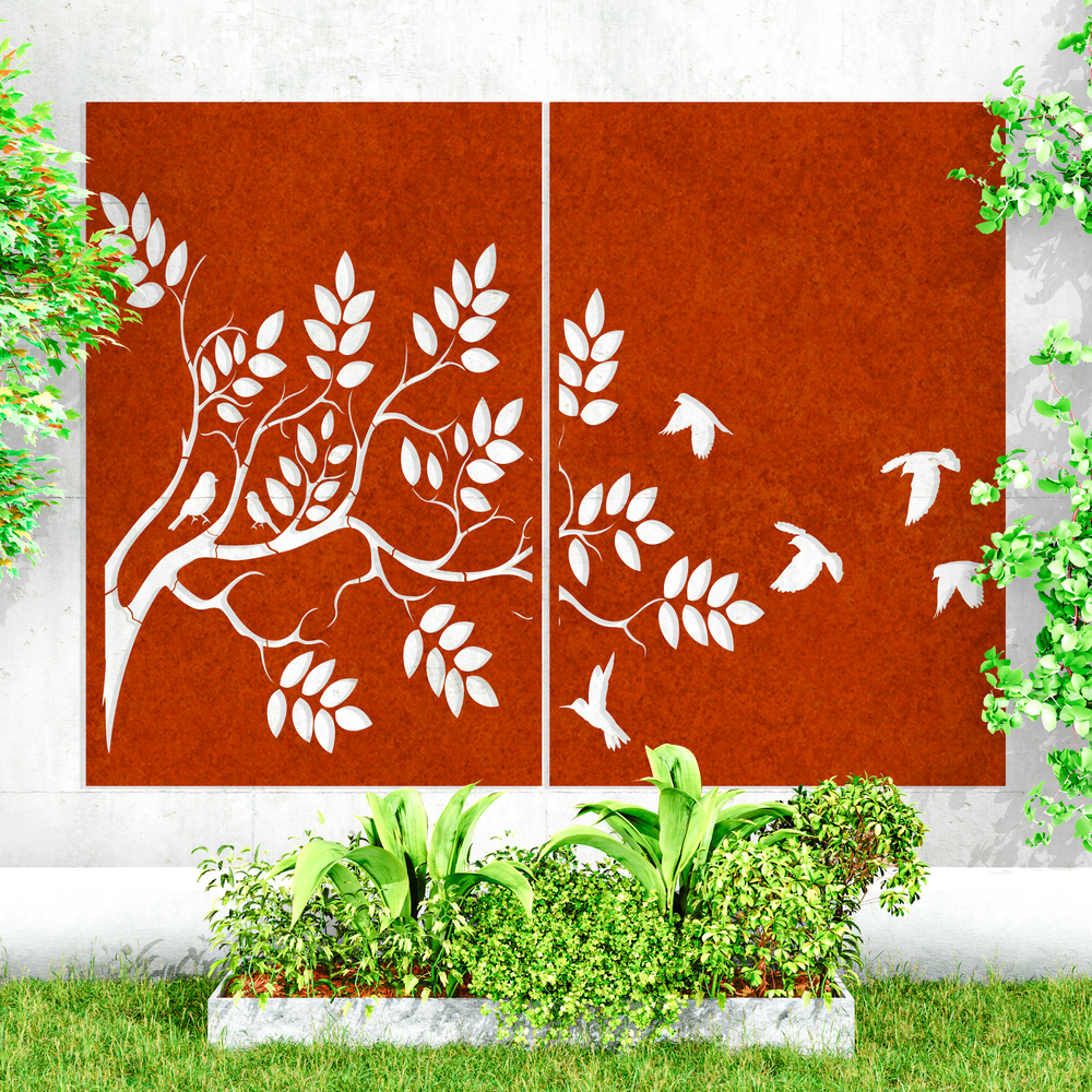Eucalyptus Tree (2 Panels) Privacy Garden Screen