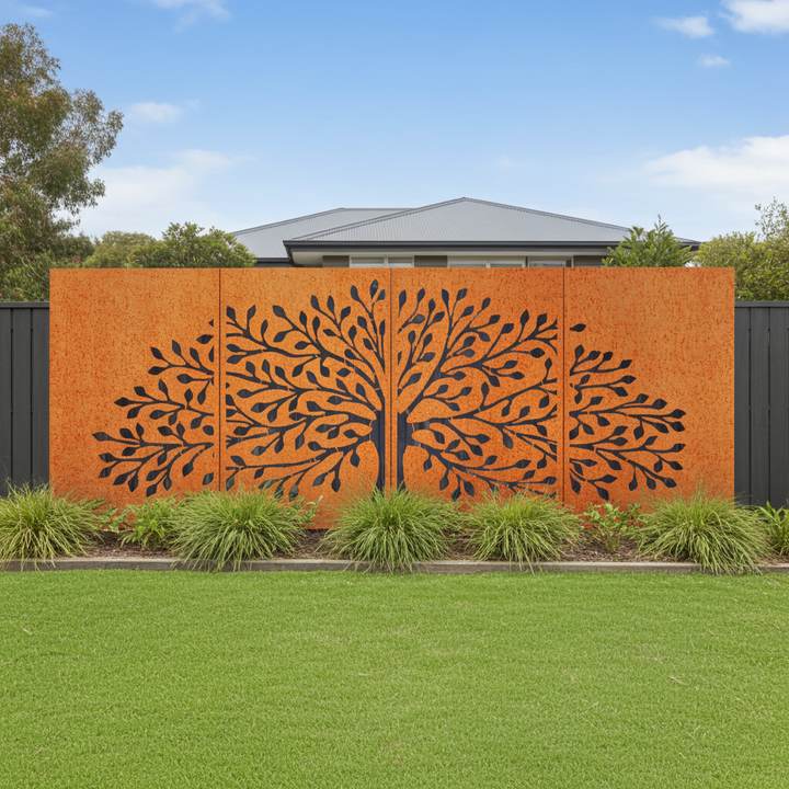 Tree Trunk Privacy Panel Tree of Life Privacy Screen Panels - Enhance Your Outdoors – Metal ...