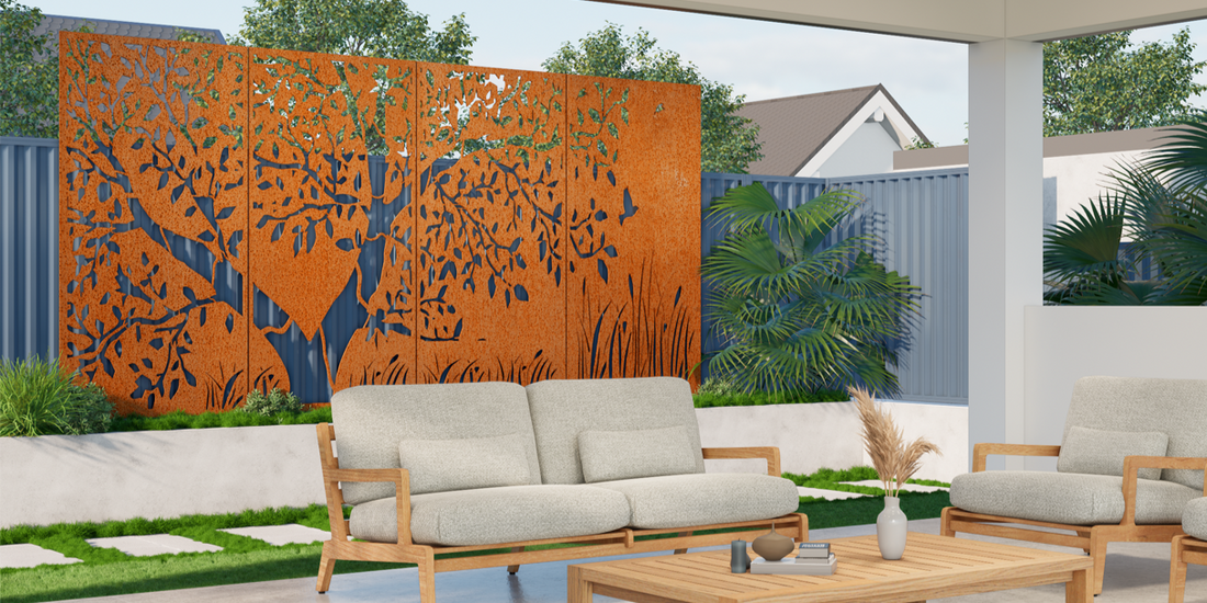Metal decor Corten Steel & Powdercoat Decorative Privacy Screens ...
