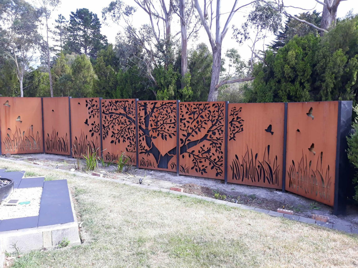 Corten Steel & Powdercoat Decorative privacy Screens