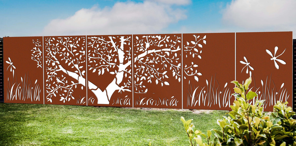 Metal decor Decorative Privacy Garden Corten or Powdercoat Screens
