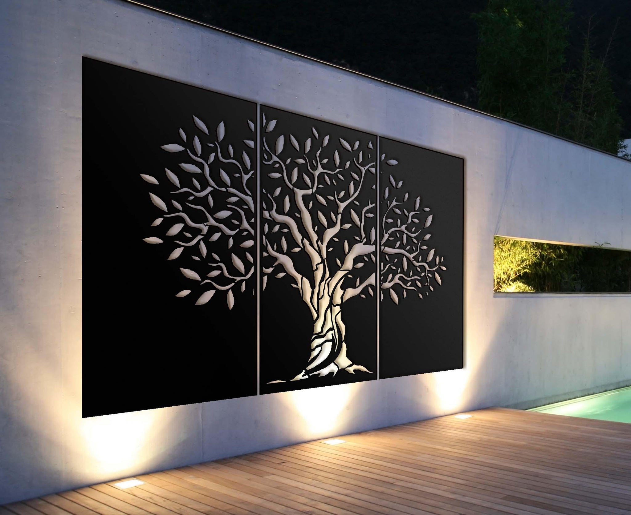 Tree Of Strength (3 Panels) Privacy Garden Screens