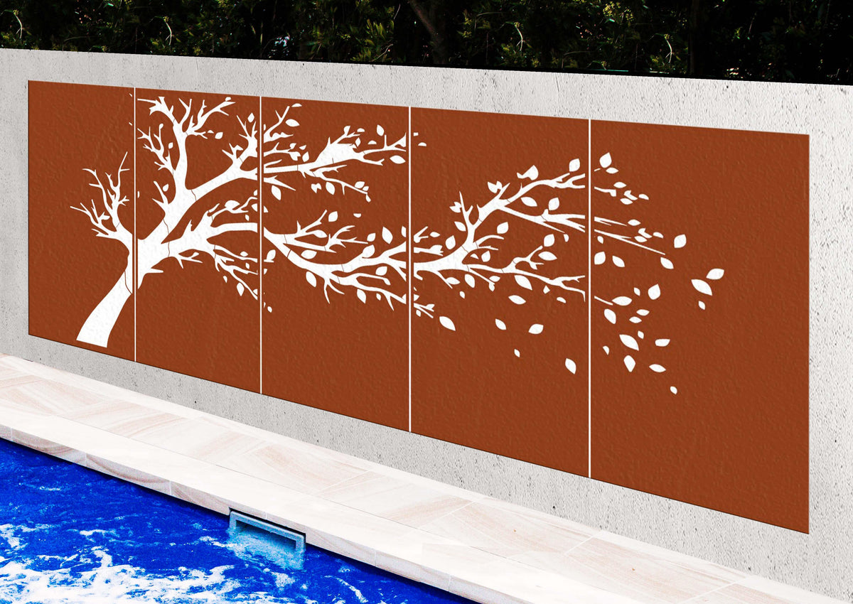 Treescape (5 Panels) Privacy Garden Screens