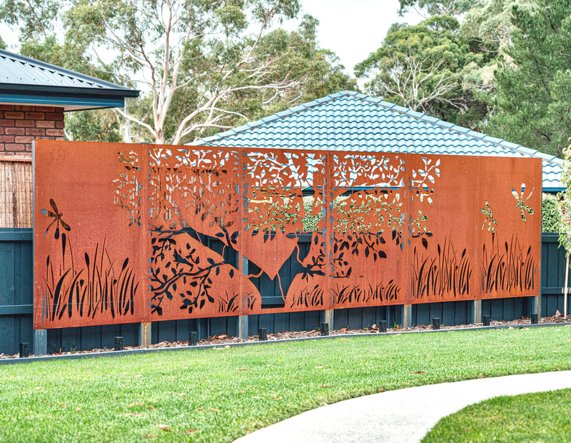 Metal decor Decorative Privacy Garden Corten or Powdercoat Screens