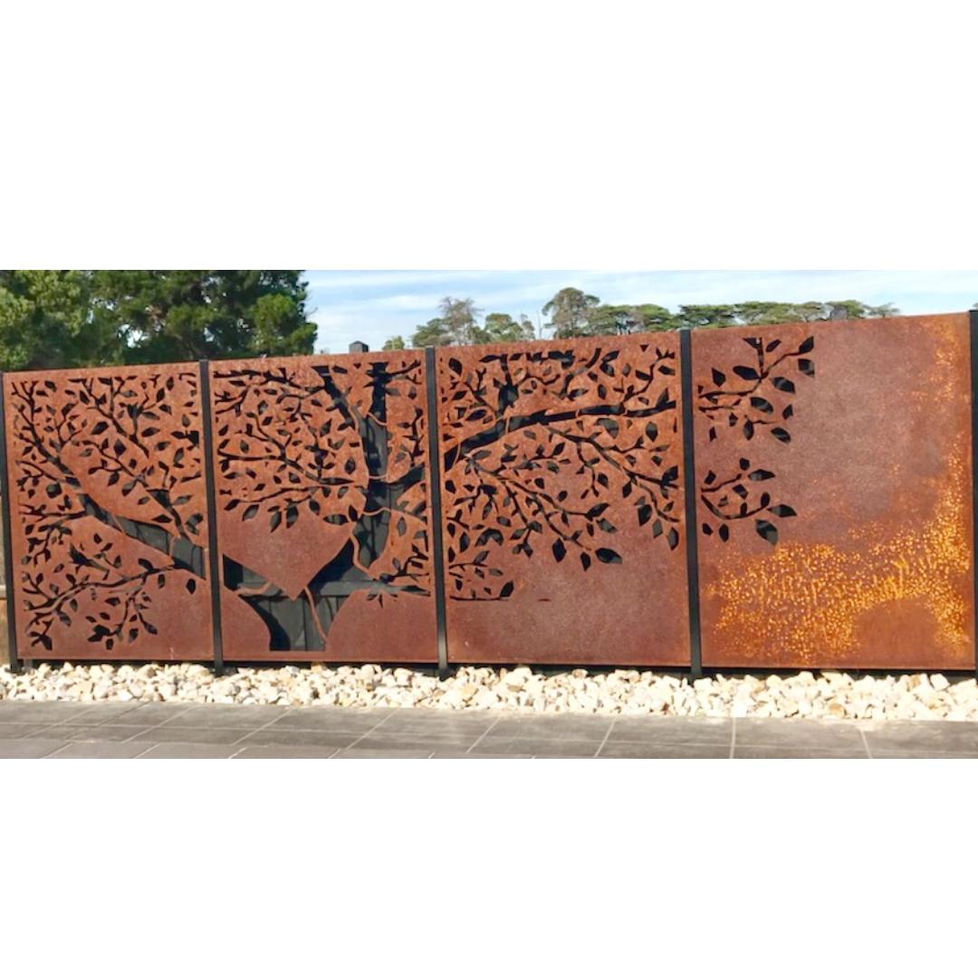 Corten Steel & Powdercoat Decorative privacy Screens
